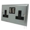 Nouveau Satin Chrome Switched Plug Socket - Click to see large image