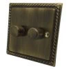 Rope Edge Antique Brass LED Dimmer - Click to see large image