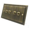 Rope Edge Antique Brass Toggle (Dolly) Switch - Click to see large image