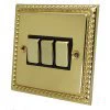 Rope Edge Polished Brass Light Switch - Click to see large image