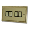 Rope Edge Polished Brass Light Switch - Click to see large image