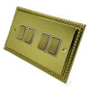 Rope Edge Polished Brass Light Switch - Click to see large image