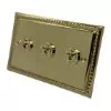 Rope Edge Polished Brass Toggle (Dolly) Switch - Click to see large image