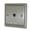 Rope Edge Satin Nickel TV Socket - Click to see large image