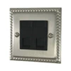 Rope Edge Satin Nickel RJ45 Network Socket - Click to see large image