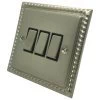 Rope Edge Satin Nickel Light Switch - Click to see large image