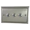 Rope Edge Satin Nickel Toggle (Dolly) Switch - Click to see large image