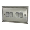 Rope Edge Satin Nickel Light Switch - Click to see large image