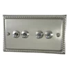 Rope Edge Satin Nickel Toggle (Dolly) Switch - Click to see large image