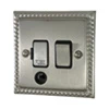 Rope Edge Satin Nickel Switched Fused Spur - Click to see large image