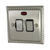 Rope Edge Satin Nickel Switched Fused Spur - Click to see large image