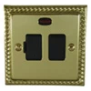 Rope Edge Classic Polished Brass Switched Fused Spur - Click to see large image