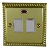 Rope Edge Classic Polished Brass Switched Fused Spur - Click to see large image