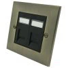 Trim Antique Brass RJ45 Network Socket - Click to see large image