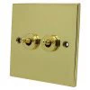 Trim Polished Brass Toggle (Dolly) Switch - Click to see large image