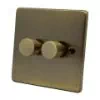 Trim Rounded Antique Brass Intelligent Dimmer - Click to see large image