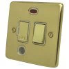 Trim Rounded Polished Brass Switched Fused Spur - Click to see large image