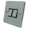 Trim Rounded Polished Chrome Light Switch - Click to see large image