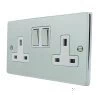 Trim Rounded Polished Chrome Switched Plug Socket - Click to see large image