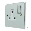 Trim Rounded Polished Chrome Switched Plug Socket - Click to see large image