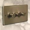 Trim Rounded Satin Nickel Intelligent Dimmer - Click to see large image