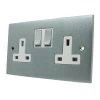 Trim Satin Chrome Switched Plug Socket - Click to see large image