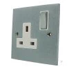 Trim Satin Chrome Switched Plug Socket - Click to see large image