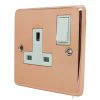 Timeless Classic Polished Copper Switched Plug Socket - Click to see large image