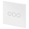 RetroTouch Crystal White Glass Touch Light Switch - Click to see large image