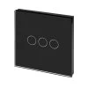 RetroTouch Crystal Black Glass Touch Light Switch - Click to see large image