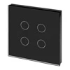 RetroTouch Crystal Black Glass Touch Light Switch - Click to see large image