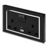 2 Gang - Double 13 Amp Plug Socket with USB C | USB A Charging Ports