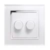 RetroTouch Crystal White Glass with Chrome Trim LED Dimmer - Click to see large image