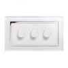 RetroTouch Crystal White Glass with Chrome Trim LED Dimmer - Click to see large image