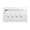 RetroTouch Crystal White Glass with Chrome Trim LED Dimmer - Click to see large image