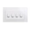 RetroTouch Crystal White Glass LED Dimmer - Click to see large image