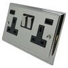 Mondo Polished Chrome Plug Socket with USB Charging - Click to see large image