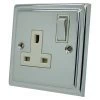 Mondo Polished Chrome Switched Plug Socket - Click to see large image