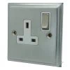 Mondo Satin Chrome Switched Plug Socket - Click to see large image