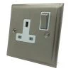 Mondo Satin Nickel Switched Plug Socket - Click to see large image