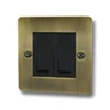 Slim Antique Brass RJ45 Network Socket - Click to see large image