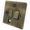 Slim Antique Brass Switched Fused Spur - Click to see large image