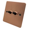 Slim Classic Brushed Copper Toggle (Dolly) Switch - Click to see large image