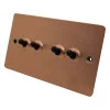 Slim Classic Brushed Copper Toggle (Dolly) Switch - Click to see large image