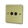 Slim Polished Brass TV Socket - Click to see large image