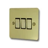 Slim Polished Brass Light Switch - Click to see large image