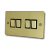 Slim Polished Brass Light Switch - Click to see large image