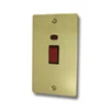 Slim Polished Brass Cooker (45 Amp Double Pole) Switch - Click to see large image