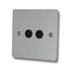 Slim Polished Chrome TV Socket - Click to see large image