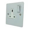 Slim Polished Chrome Switched Plug Socket - Click to see large image